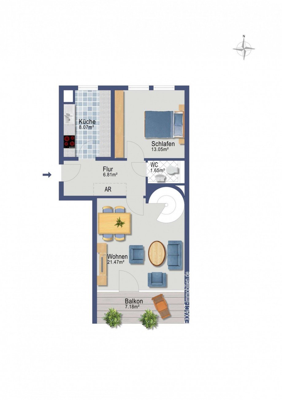 Grundriss Ebene I - 3.OG Maisonettewohnung Sch�nefelde