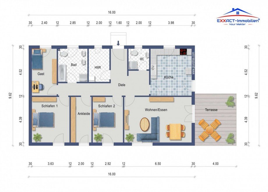Grundriss-Bungalow 131 Renditeobjekt Erkner