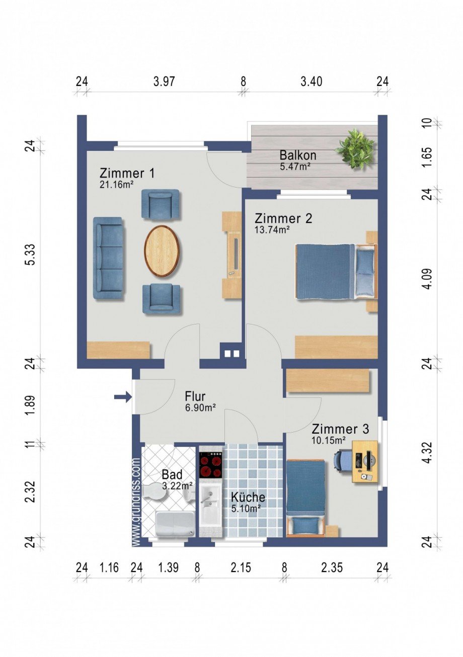 Grundriss Etagenwohnung Berlin