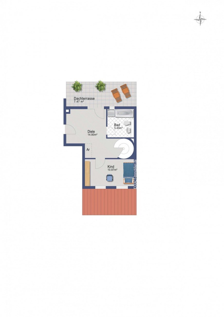 Grundriss Ebene II - DG Maisonettewohnung Sch�nefelde
