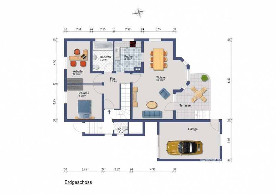 Grundriss EG Einfamilienhaus Berlin
