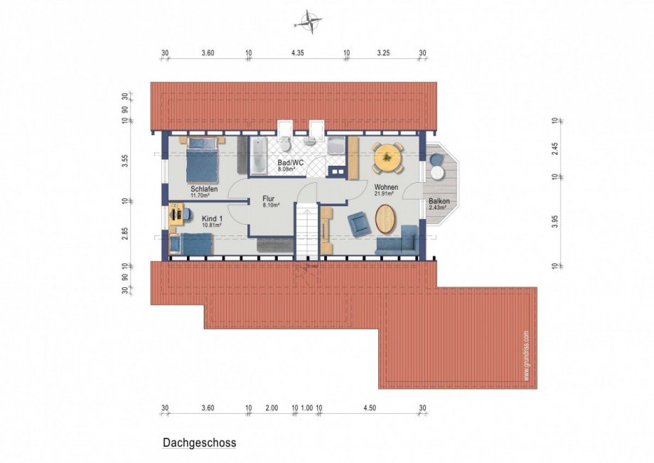 Grundriss DG Einfamilienhaus Berlin